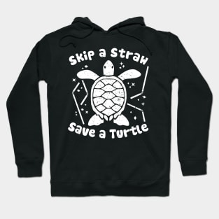 Skip a Straw Save a Turtle for Earthday - Vintage Retro Design T Shirt Hoodie